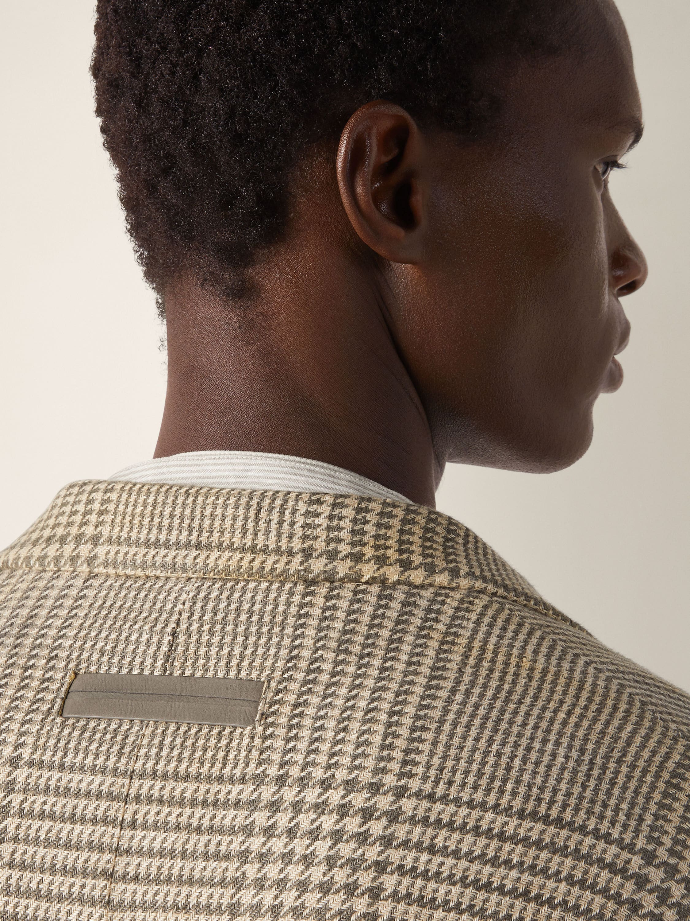 Zegna Olive Green And White Crossover Linen Wool And Silk Jacket