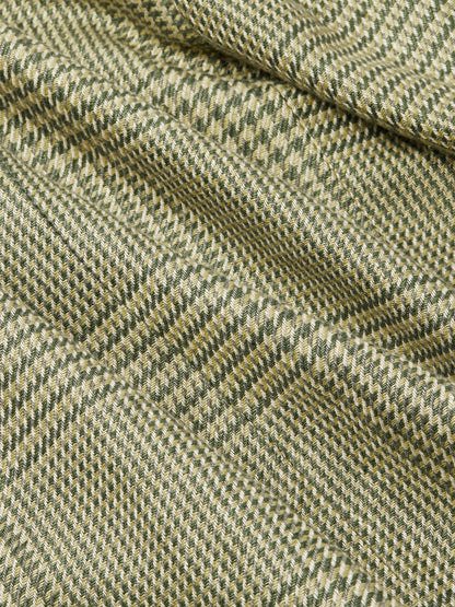 Zegna Olive Green Crossover Linen Wool And Silk Jacket