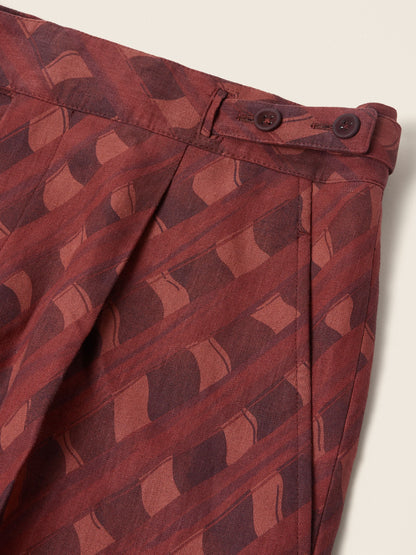 Zegna Dark Burgundy Linen Shorts