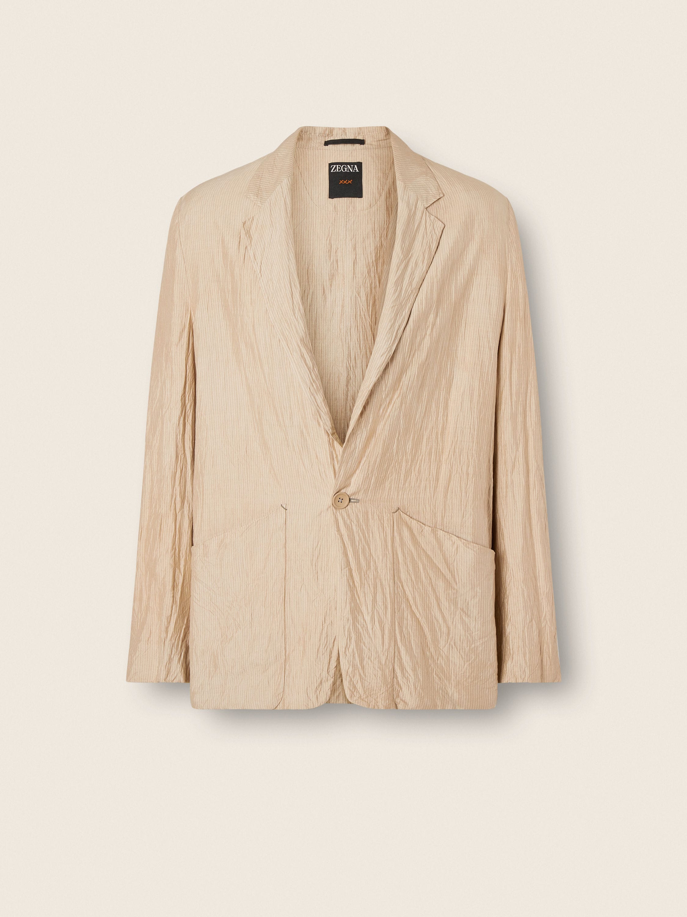 Zegna Beige And White Silk Jacket