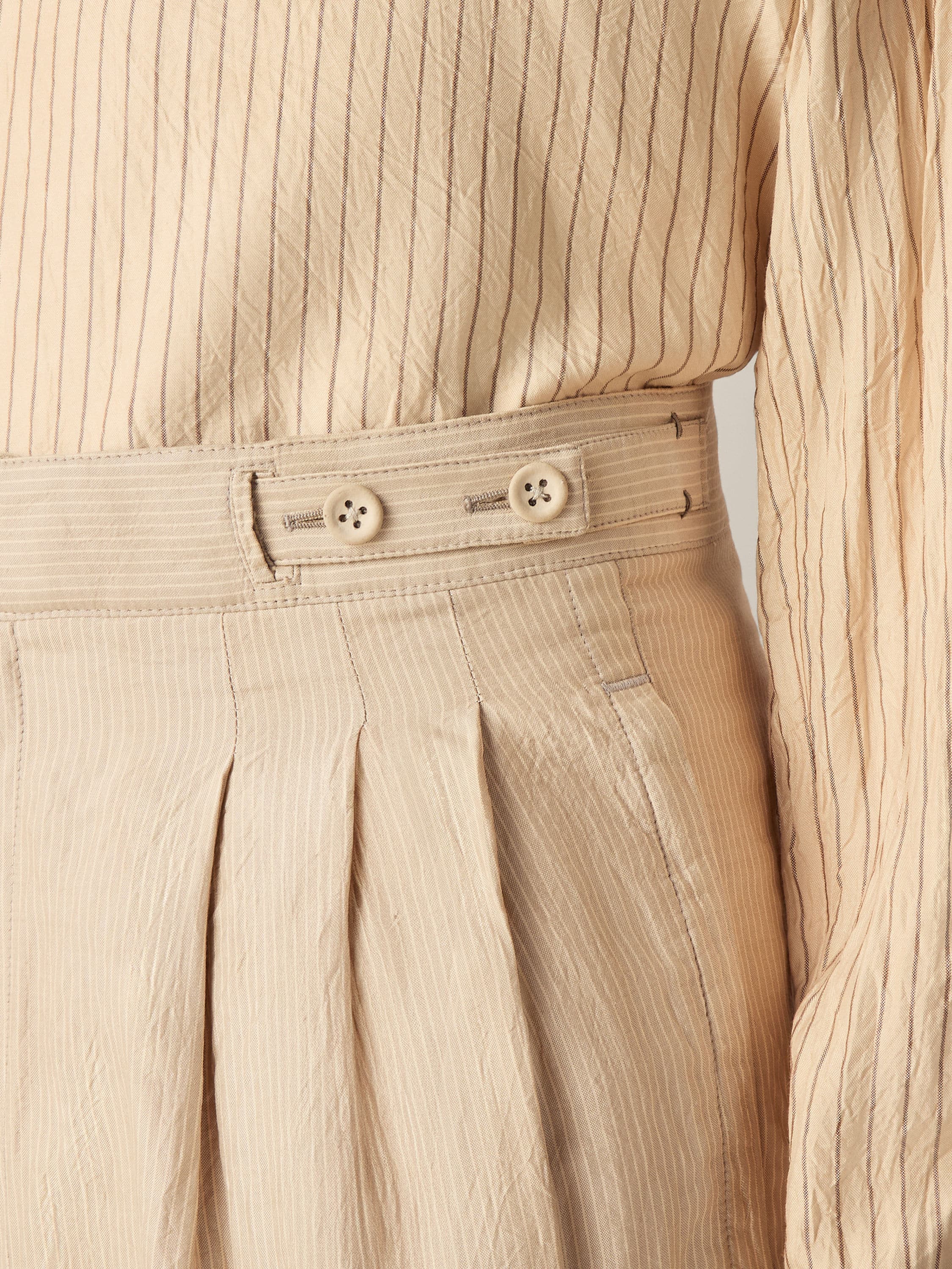 Zegna Beige And Brown Silk Pants