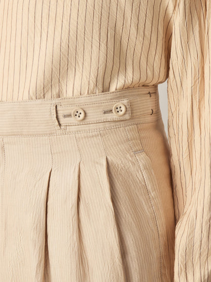 Zegna Beige And Brown Silk Pants