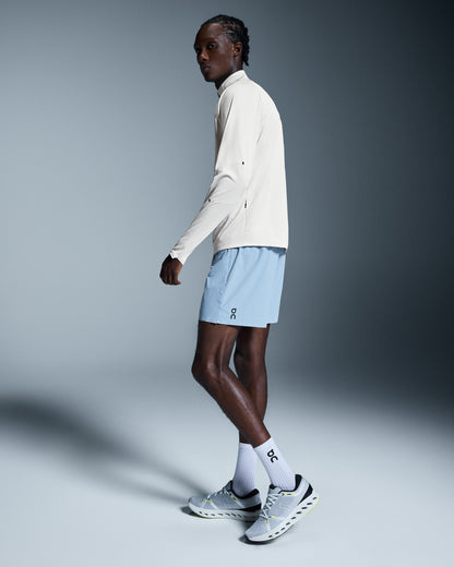on 5" performance shorts Chambray