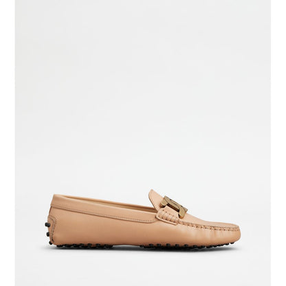 Tods Kate Gommino Driving Shoes In Leather Pink Womens