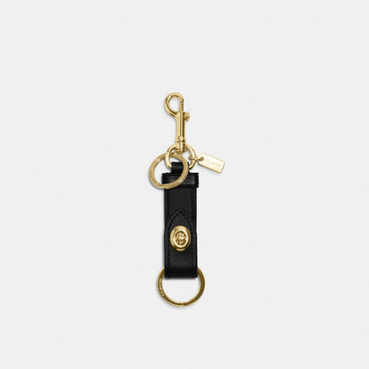 Coach Trigger Snap Bag Charm Gold Black