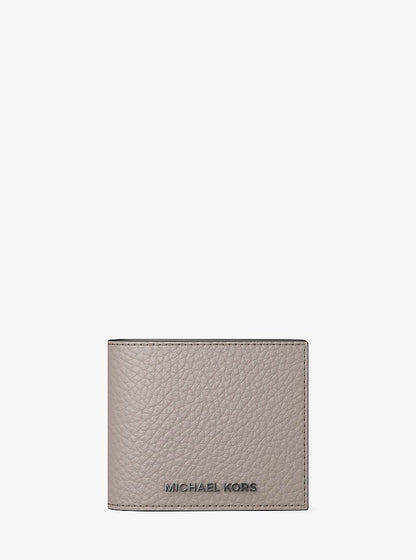 Michael Kors Hudson Pebbled Leather Billfold Wallet NICKEL