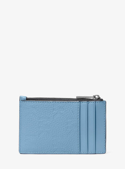 Michael Kors Hudson Logo Embossed Leather Card Case CHAMBRAY