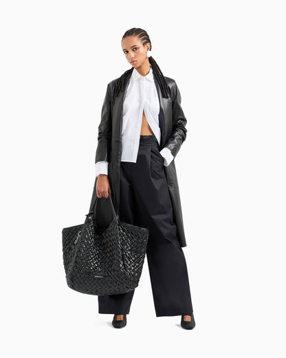 Emporio Armani Poplin shirt with asymmetric hem and patch pocket