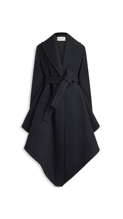 Alaïa Double Face Wool Wrap Coat