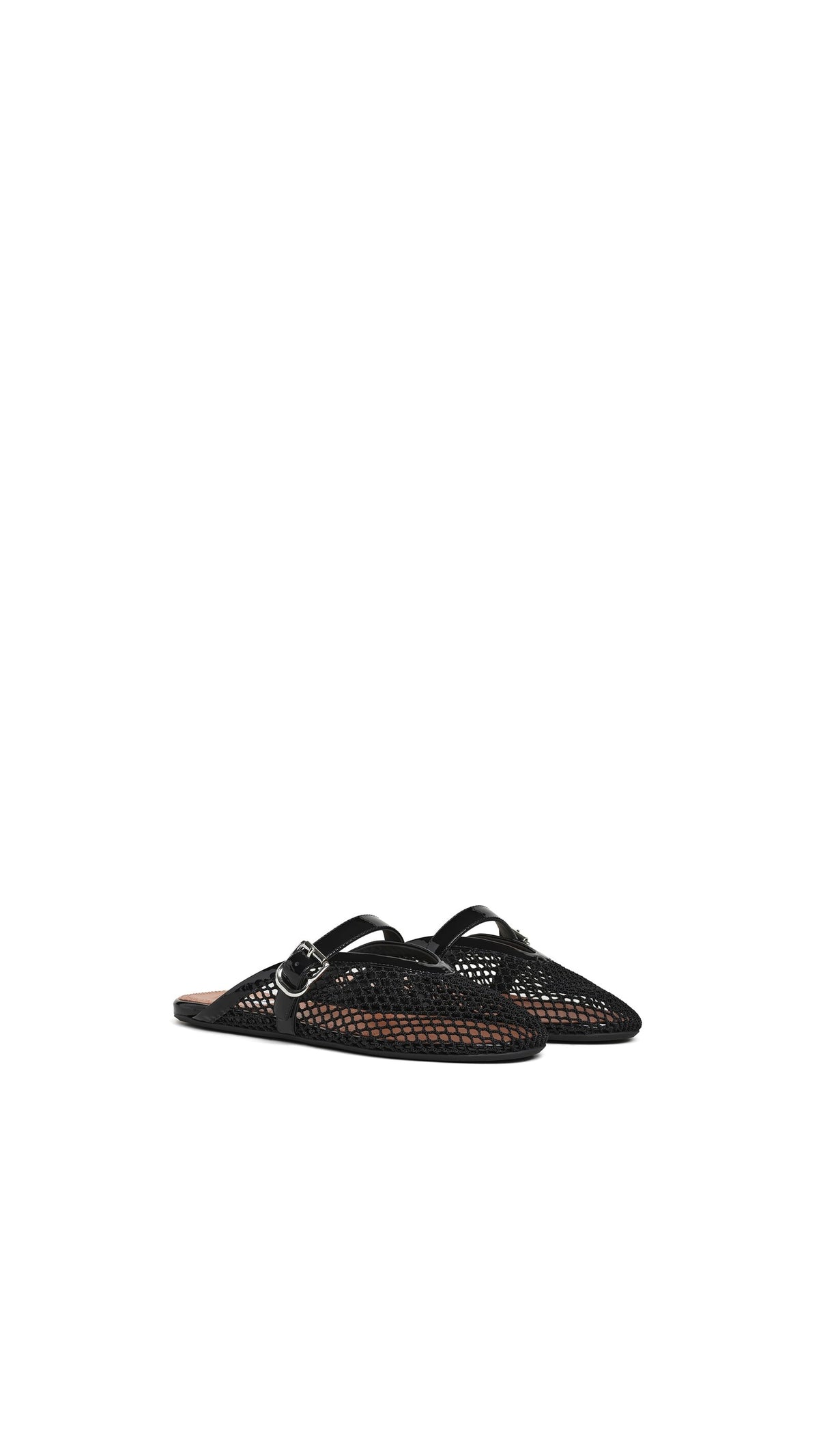 Alaïa Flat Mules In Fishnet