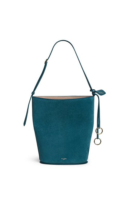 Alaïa Hip Small Bucket Bi-Material Bag In Leather