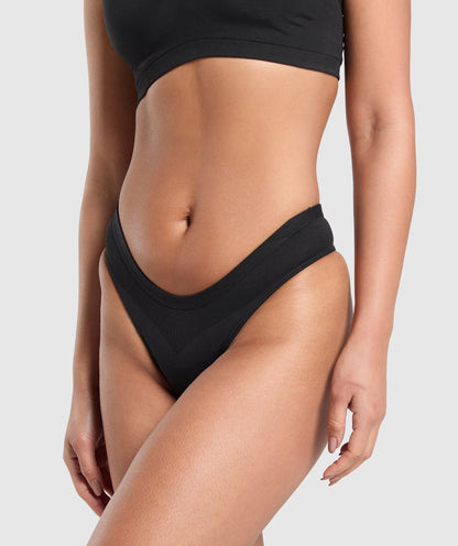 Women's Gymshark 3Pk Seamless Underwear Variety Pack Black