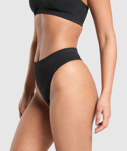 Women's Gymshark 3Pk Seamless Underwear Variety Pack Black