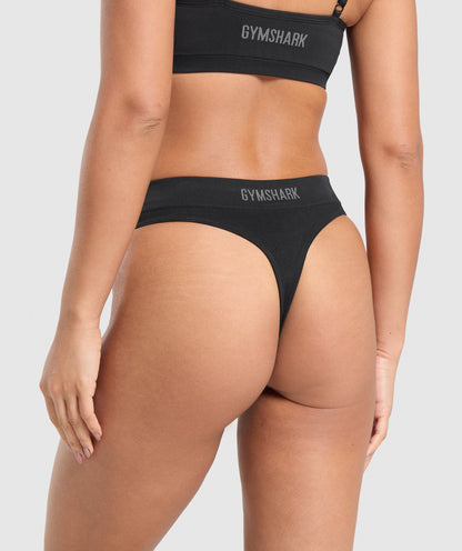 Women's Gymshark 3Pk Seamless Underwear Variety Pack Black
