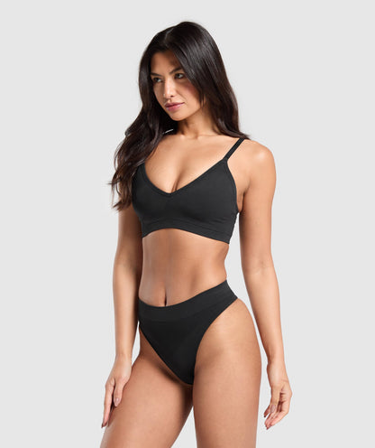 Women's Gymshark 3Pk Seamless Underwear Variety Pack Black