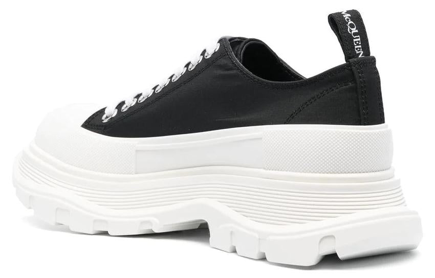 Alexander McQueen Tread Slick Low Lace Up Graffiti Shoes Black White (Women's)