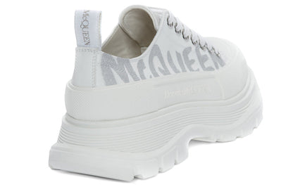 Alexander McQueen Tread Slick Low Lace Up Graffiti White Silver (Women's)
