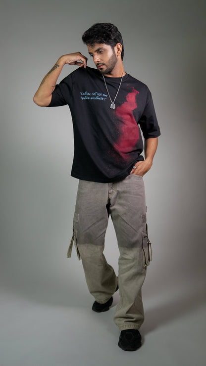 DARK SECRET BLACK MEN’S OVERSIZED T-SHIRT