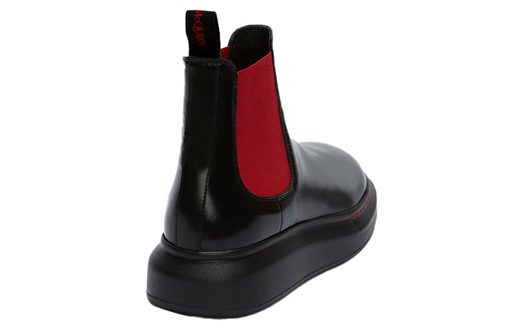 Alexander McQueen Hybrid Chelsea Boot Black Red