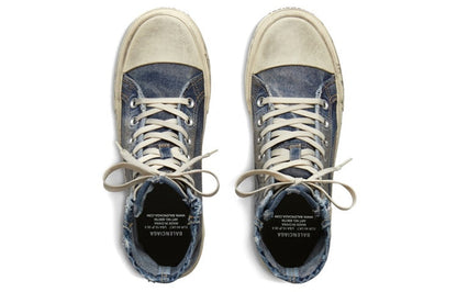 Balenciaga Paris High Top Blue Destroyed Denim