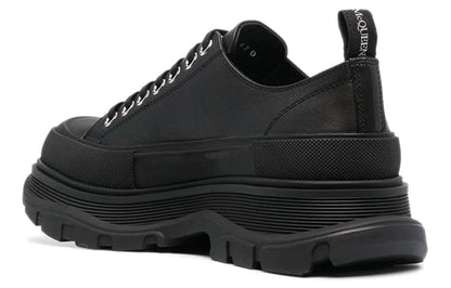 Alexander McQueen Tread Slick Low Lace Up Leather Triple Black