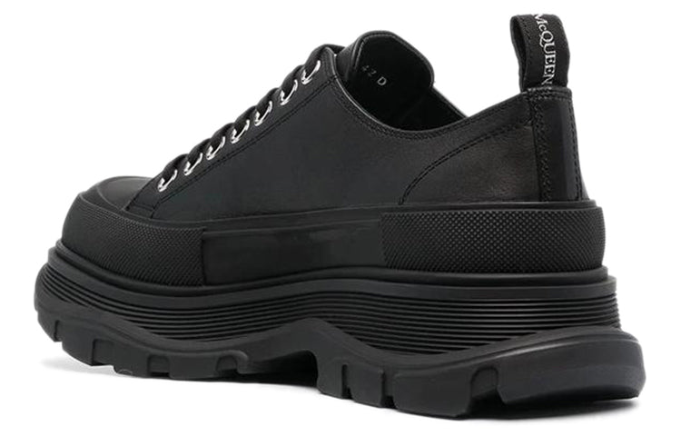 Alexander McQueen Tread Slick Low Lace Up Leather Triple Black