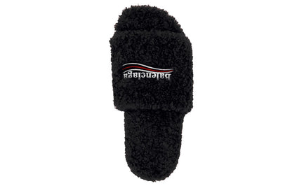 Balenciaga Furry Slide Black White (Women's)