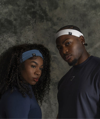 Women's Gymshark Diffuse Single Layer Sweat Headband White