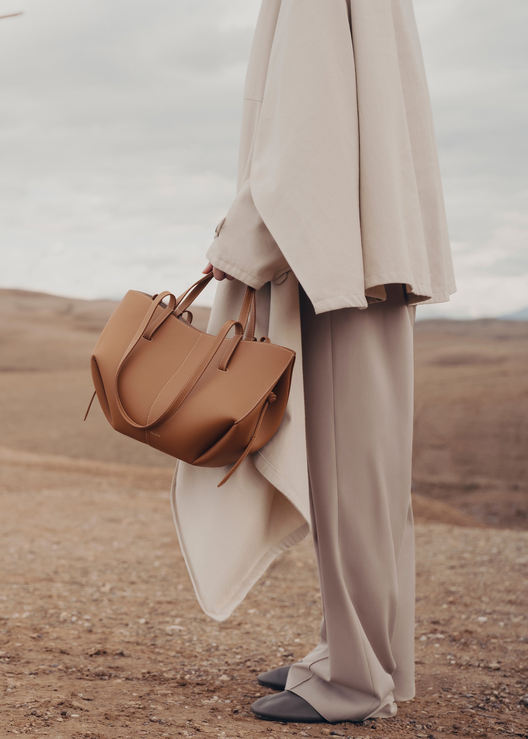 Polene Cyme Mini Textured Camel