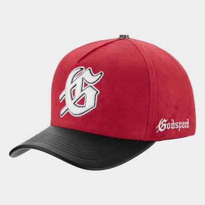 Godspeed Insignia Leather / Suede Hat (Red / Black)