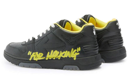 OFF-WHITE Out Of Office "OOO" Low Tops For Walking Black Yellow