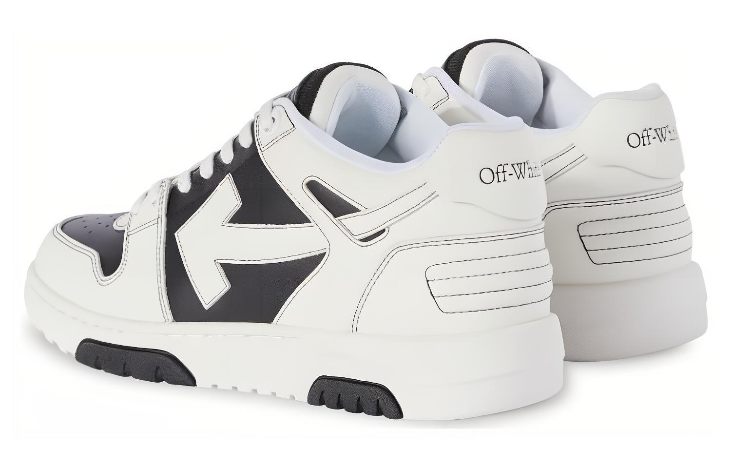 OFF-WHITE Out Of Office OOO Low Tops Black White