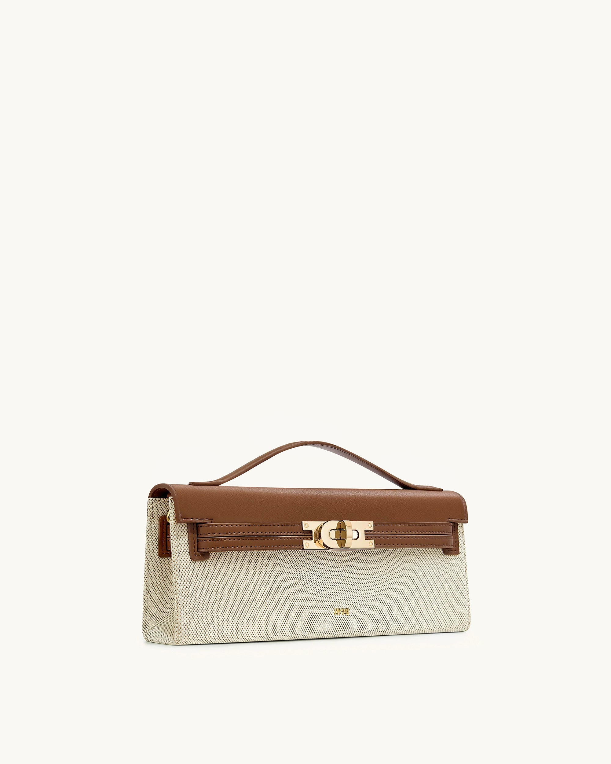 Jw Pei Bria Structured Top Handle Bag Brown Canvas