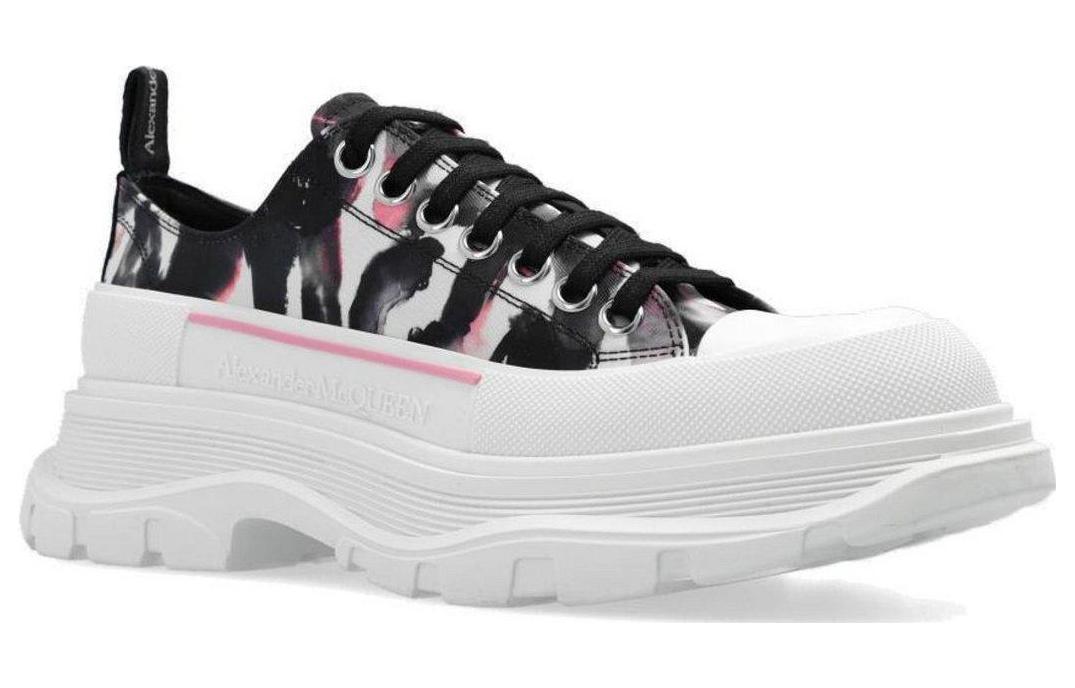 Alexander McQueen Watercolour Graffiti Tread Slick White Black Pink (Women's)