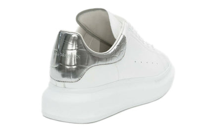 Alexander McQueen Oversized White Silver Croco