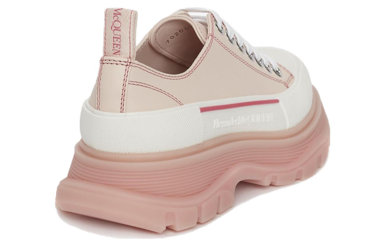 Alexander McQueen Tread Slick Low Lace Up Tea Rose White (Women's)