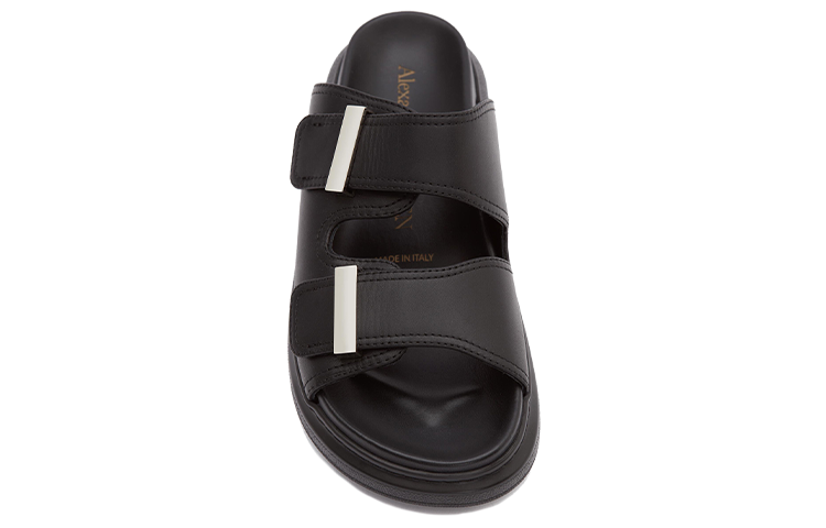Alexander McQueen Hybrid Buckled Rubber Sandals Black Silver (Women's)