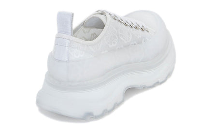 Alexander McQueen Tread Slick Low Lace Up White Transparent (Women's)