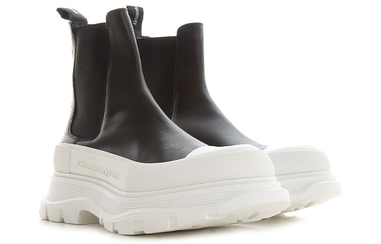 Alexander McQueen Tread Slick Chelsea Boot Black White