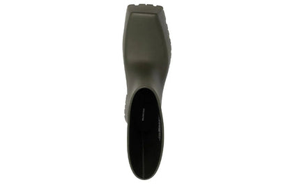 Balenciaga Trooper Rubber Boot Dark Green
