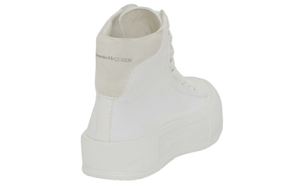 Alexander McQueen Deck Plimsoll High Top Sneaker Optical White (Women's)