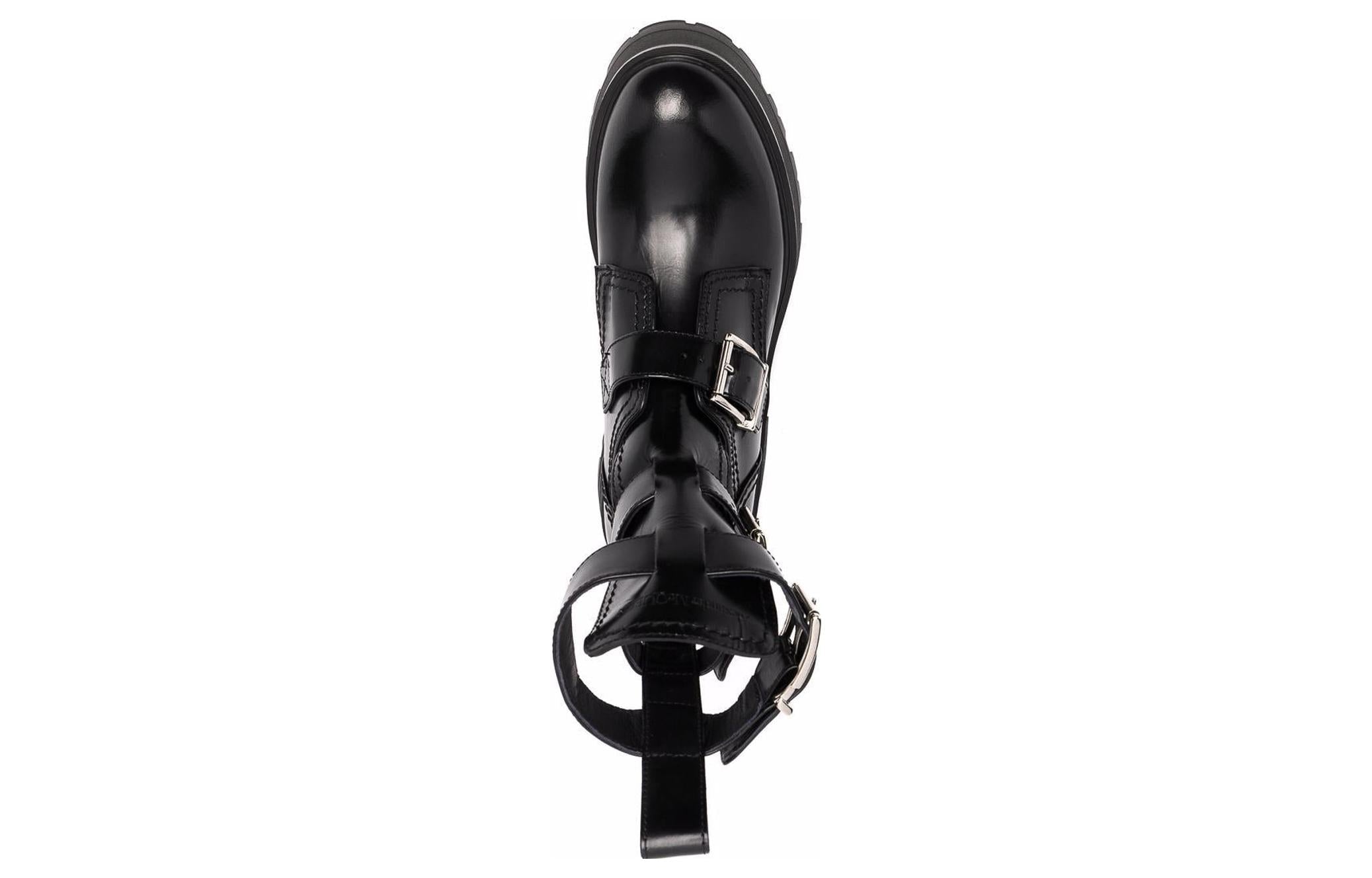 Alexander McQueen Buckled Ankle Boot Black (Women's)