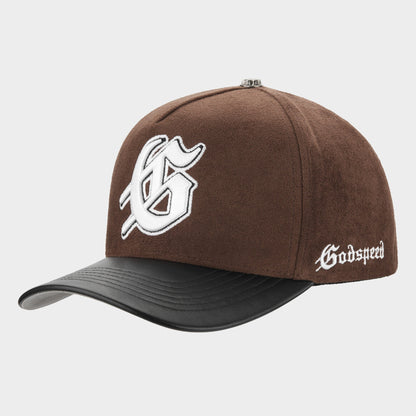 Godspeed Insignia Leather / Suede Hat (Chocolate / Black)