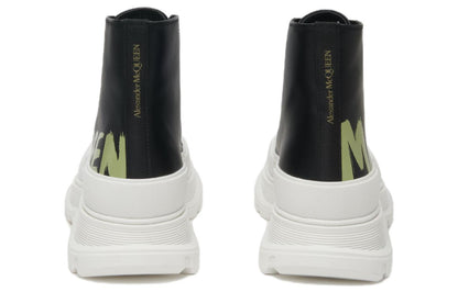 Alexander McQueen Tread Slick Boot Graffiti Black Khaki