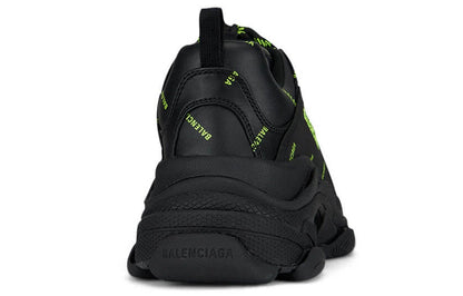 Balenciaga Triple S Allover Logo Black Green