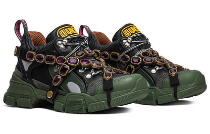 Gucci Flashtrek SEGA Green Removable Crystal (Women's)