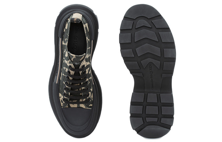 Alexander McQueen Graffiti Tread Slick Low Lace Up Beige Black
