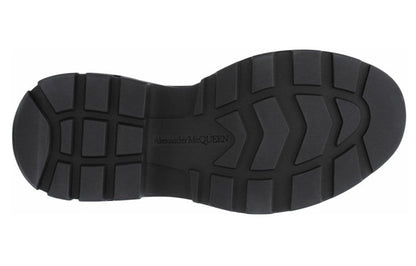 Alexander McQueen Blue Sky Print Tread Slick Boots Black Blue