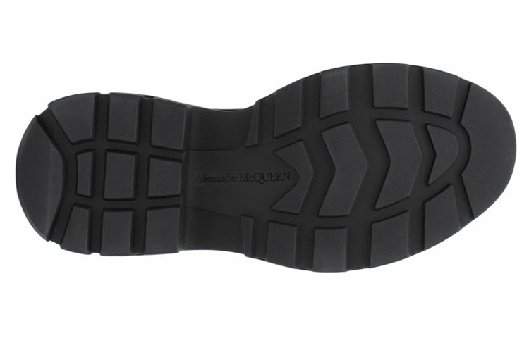 Alexander McQueen Blue Sky Print Tread Slick Boots Black Blue