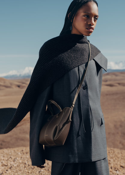 Polene Cyme Tote Nano Textured Ebony